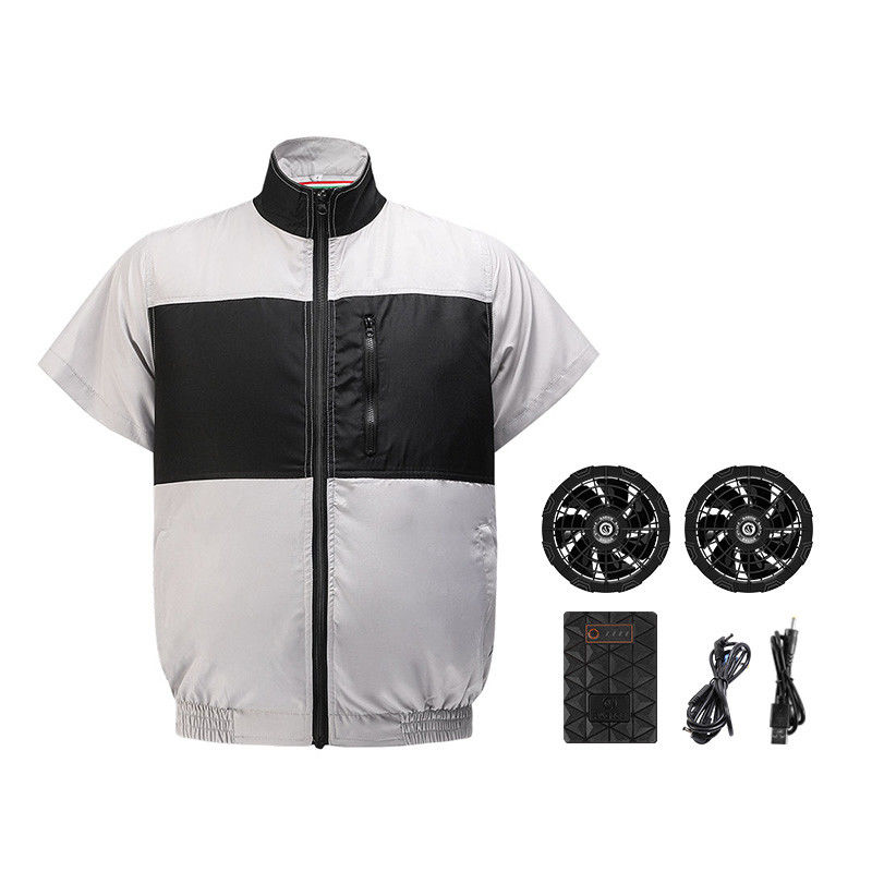 6700mAh बैटरी के साथ लाइट ग्रे ब्लैक कूलिंग फैन वेस्ट S/M/L/XL/XXL/XXXL ऑप्टिकल